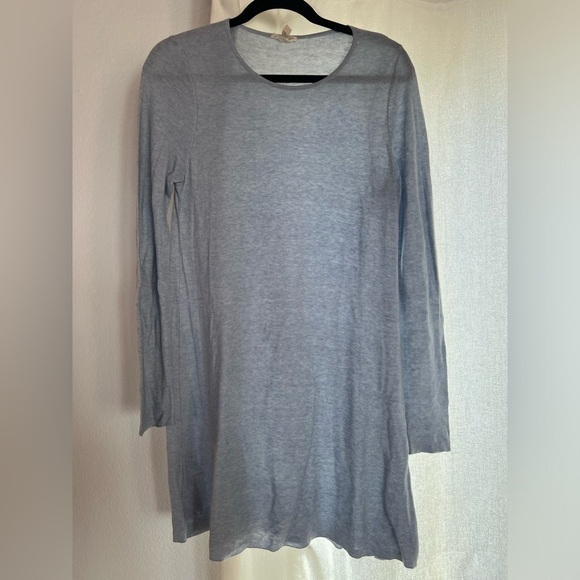 Eileen Fisher light blue gray sweater swing dress lightweight Lagenlook sz M - Picture 1 of 6
